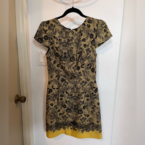 TopShop Yellow Lace Placement Twist Dress - Picture 2 of 11